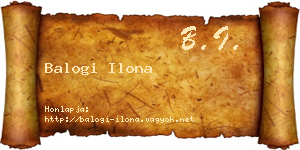 Balogi Ilona névjegykártya