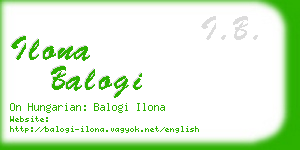 ilona balogi business card